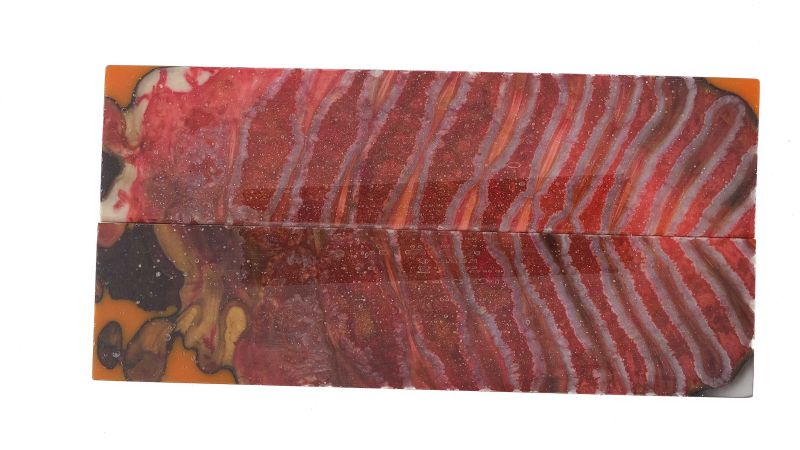 Manche de molaire de mammouth stabilisée ROUGE